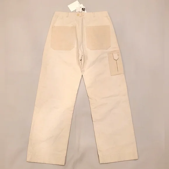 NWT$895 TRE Natalie Ratabesi Missy Two Tone Linen Cotton Trousers Wide Leg Pants - Picture 15 of 16